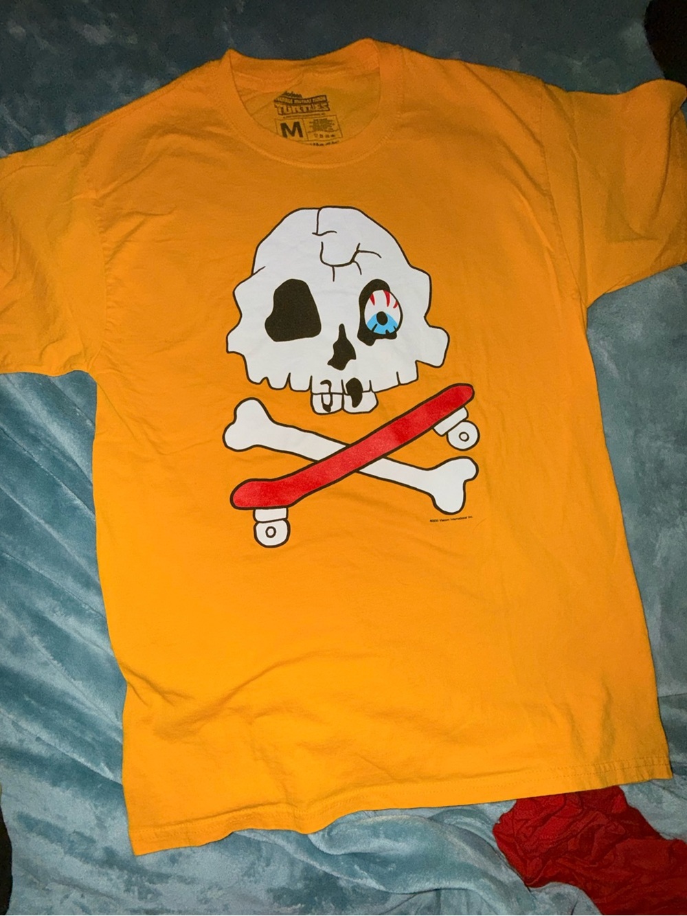 Yellow Skate Skull Graphic Tee for Kids